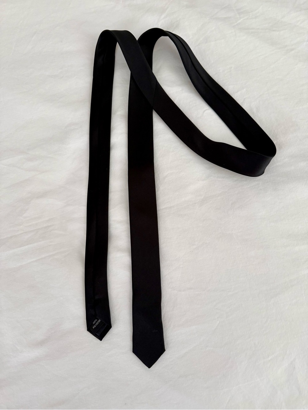 K Alexander Black Skinny Necktie 1.5” Wide 58.5” Long Indie Formal